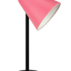 Sort bordlampe med rosa skærm