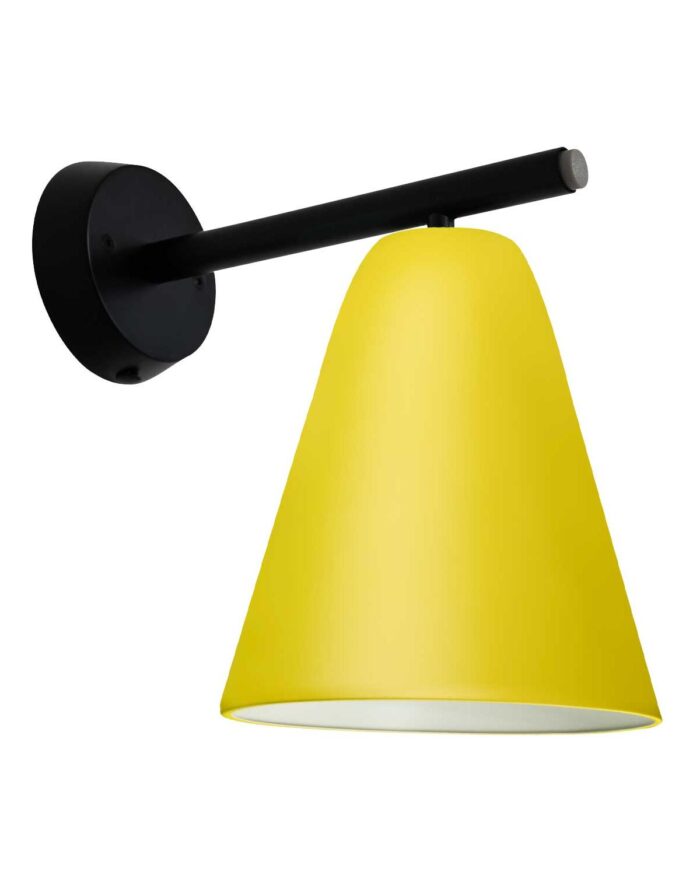 Black Wall Lamp Zinc Yellow Shade