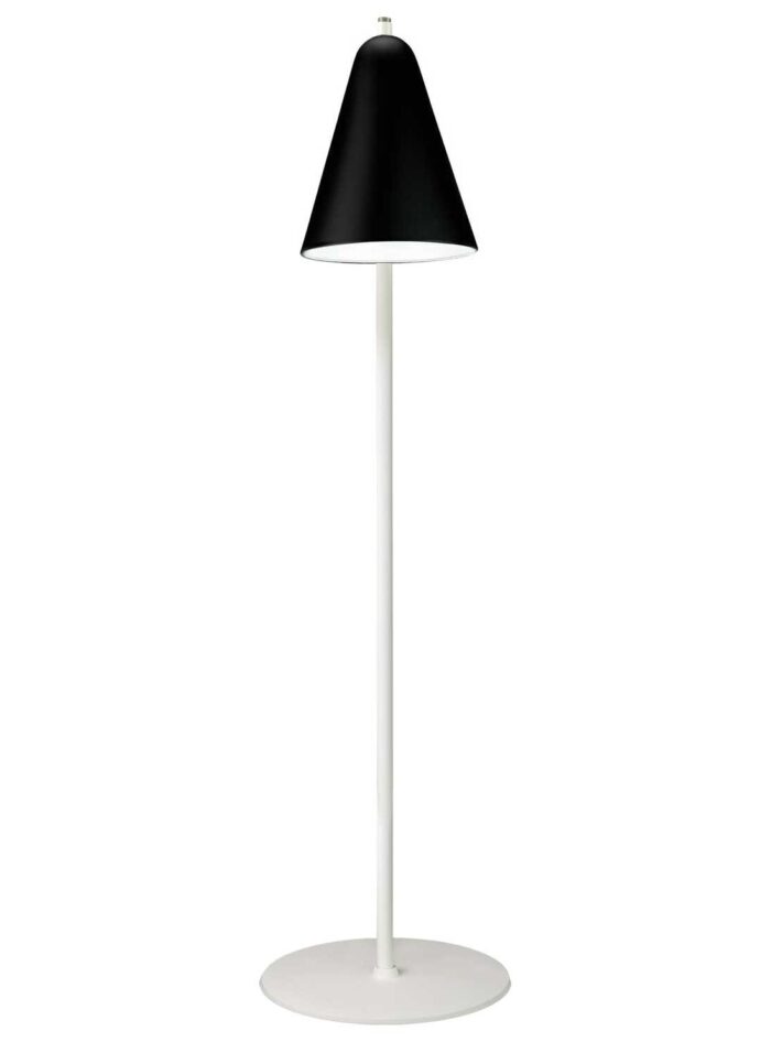 White Floor Lamp Black Shade