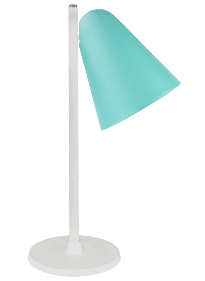 White Table Lamp Green Shade
