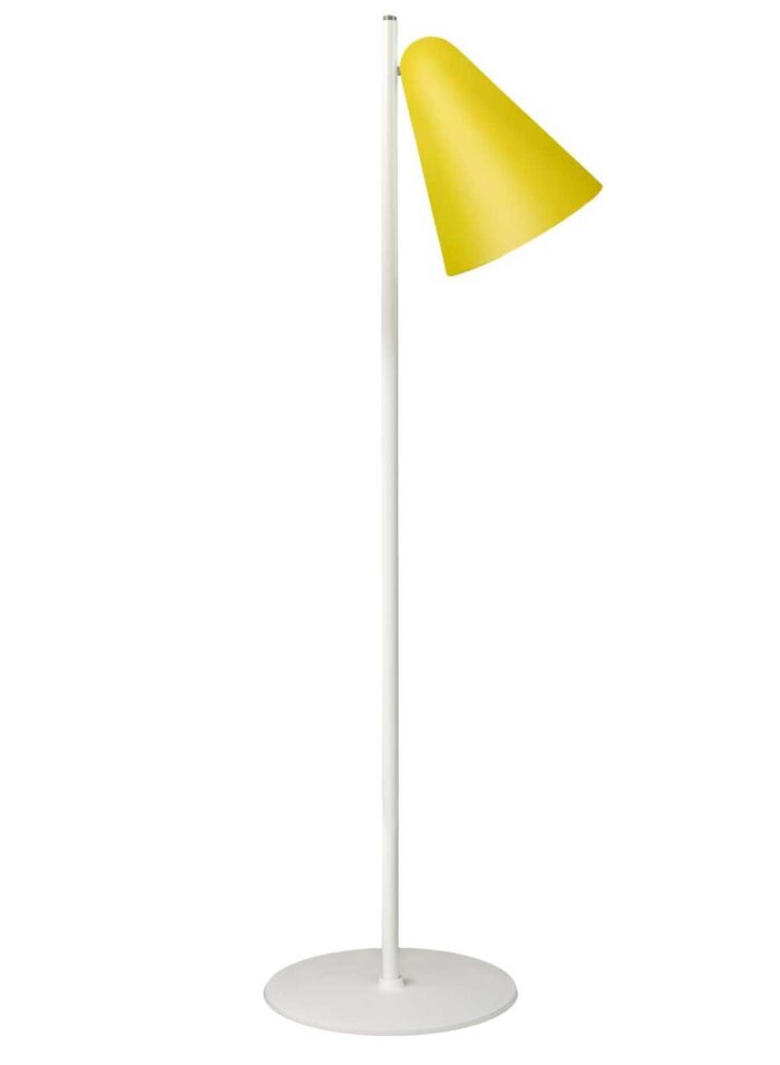 White Floor Lamp Zinc Yellow Shade