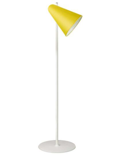 White Floor Lamp – Zinc Yellow Shade