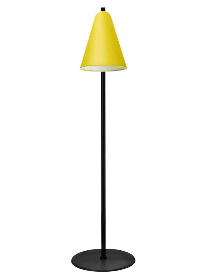 Black Floor Lamp Zinc Yellow Shade